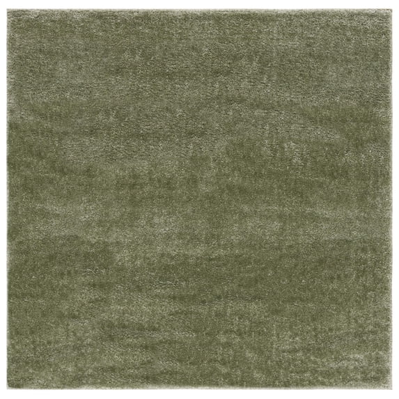 SAFAVIEH Tahoe Joey Solid Shag Area Rug, Sage, 3' x 3' Square