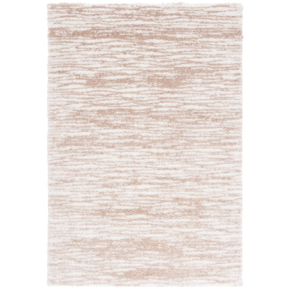 SAFAVIEH Tahoe Leann Distressed Shag Area Rug, Ivory/Gold, 5' x 7'