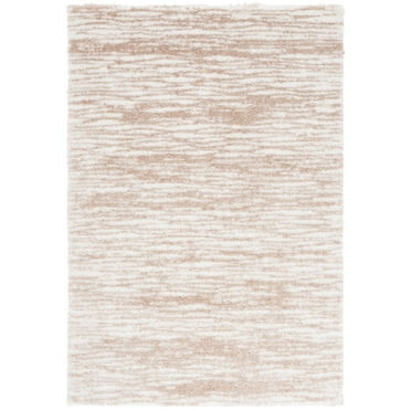 SAFAVIEH Tahoe Leann Distressed Shag Area Rug, Ivory/Gold, 8' x 10'
