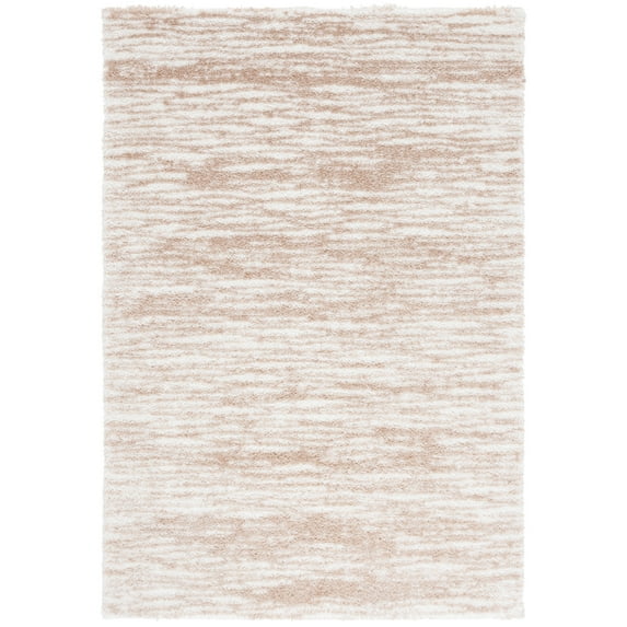 SAFAVIEH Tahoe Leann Distressed Shag Area Rug, Ivory/Gold, 8' x 10'