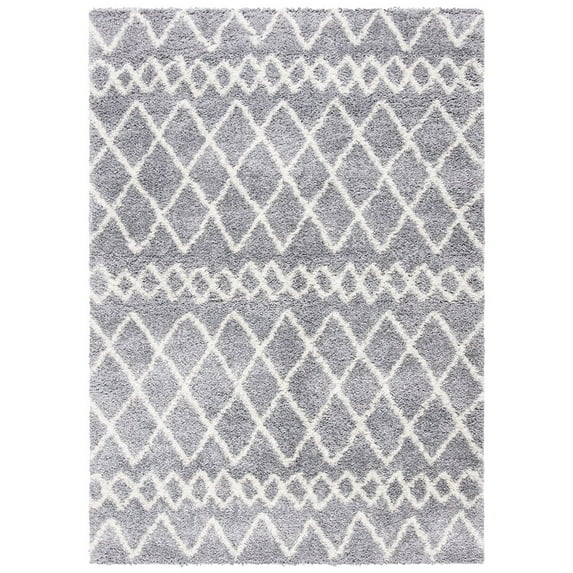 SAFAVIEH Tahoe Marnie Modern Shag Area Rug, 6'7" x 8'7", Grey/White