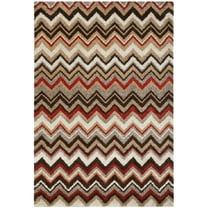 SAFAVIEH Tahoe Simonette Chevron Area Rug, Beige/Brown, 5'1" x 7'6"