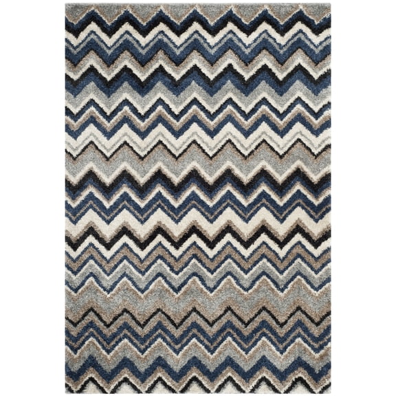 SAFAVIEH Tahoe Simonette Chevron Area Rug, Grey/Light Blue, 5'1" x 7'6"