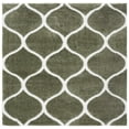 thumbnail image 1 of SAFAVIEH Tahoe Thelma Geometric Shag Area Rug, Sage/White, 6'7" x 6'7" Square, 1 of 11