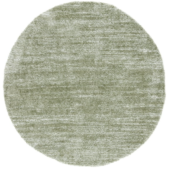 SAFAVIEH Tahoe Trudi Abstract Shag Area Rug, Sage/Ivory, 3' x 3' Round