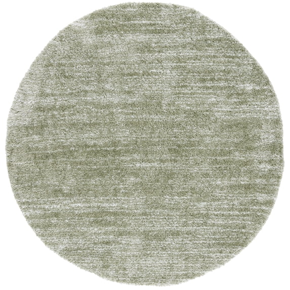 SAFAVIEH Tahoe Trudi Abstract Shag Area Rug, Sage/Ivory, 5' x 5' Round