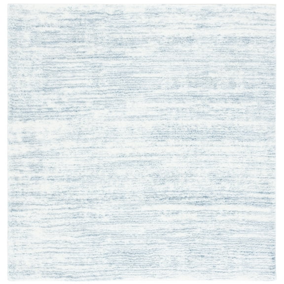 SAFAVIEH Tahoe Trudi Distressed Shag Area Rug, Blue/Ivory, 6'7" x 6'7" Square