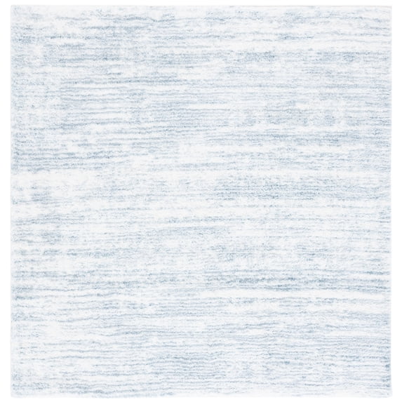 SAFAVIEH Tahoe Trudi Distressed Shag Area Rug, Blue/Ivory, 6'7" x 6'7" Square