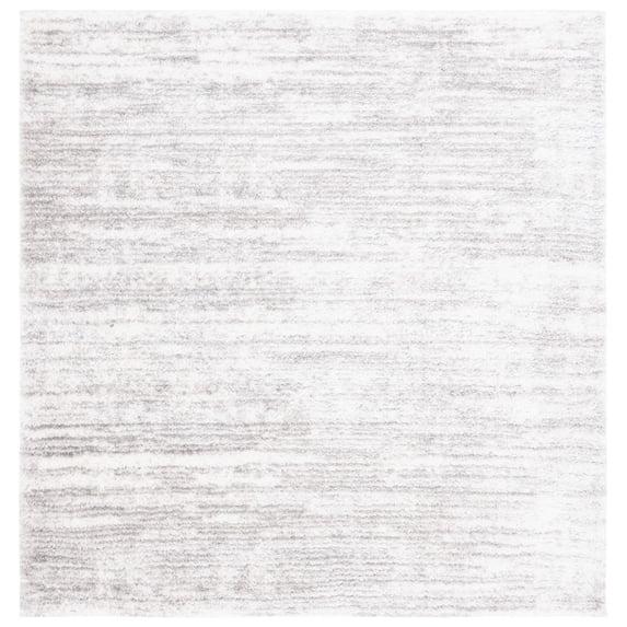 SAFAVIEH Tahoe Trudi Distressed Shag Area Rug, Ivory/Grey, 6'7" x 6'7" Square