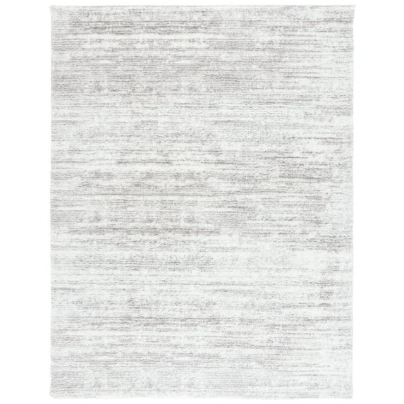 SAFAVIEH Tahoe Trudi Abstract Shag Area Rug, Ivory/Grey, 9' x 12'
