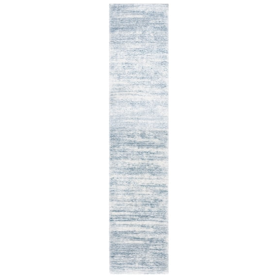 SAFAVIEH Tahoe Trudi Distressed Shag Runner Rug, Blue/Ivory, 2' x 9'