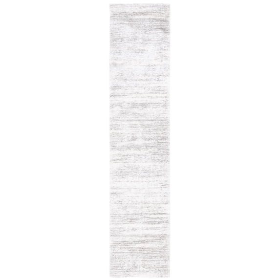SAFAVIEH Tahoe Trudi Distressed Shag Runner Rug, Ivory/Grey, 2' x 9'