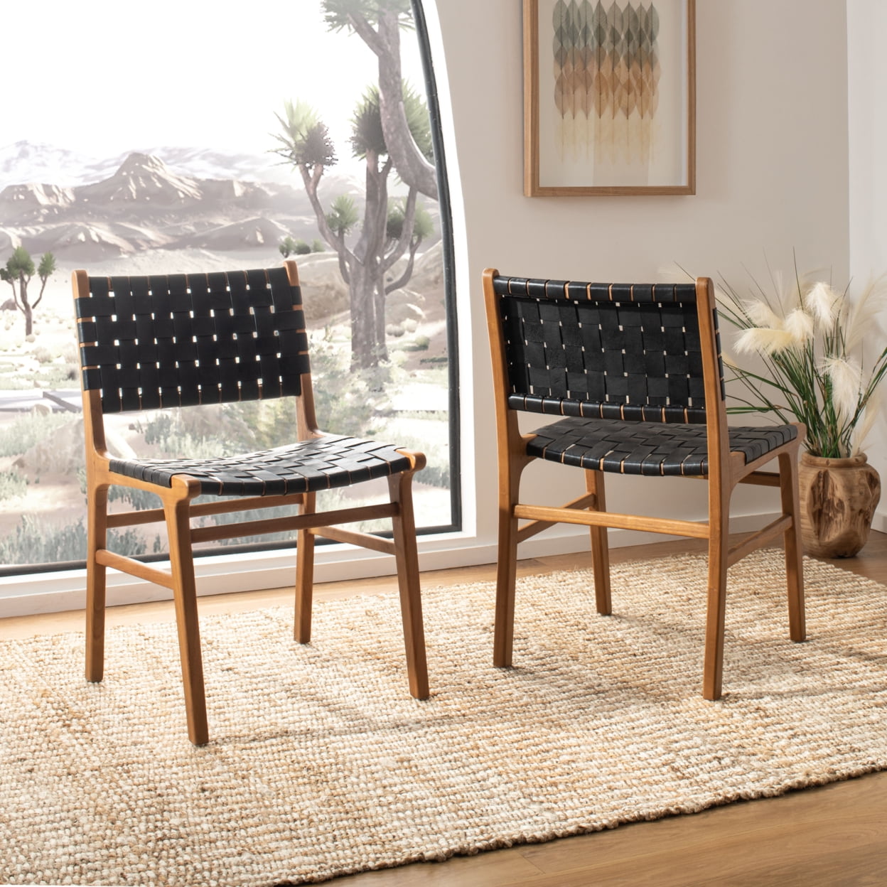 Black woven dining chair outlet
