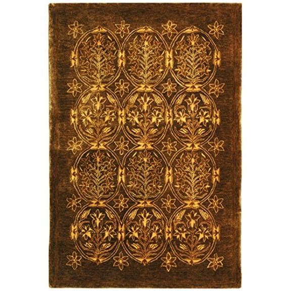 SAFAVIEH Taj Mahal Osmond Floral Wool Area Rug, Olive, 5' x 8'
