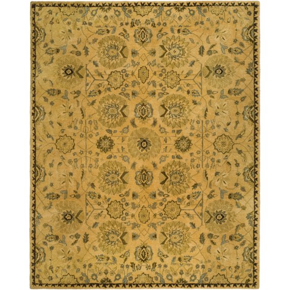 SAFAVIEH Taj Mahal Salima Floral Wool Area Rug, Taupe/Multi, 5'6" x 8'6"