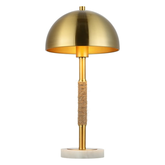 SAFAVIEH Talon 20 in. Mid-century Brass Metal Table Lamp with Brass Shade