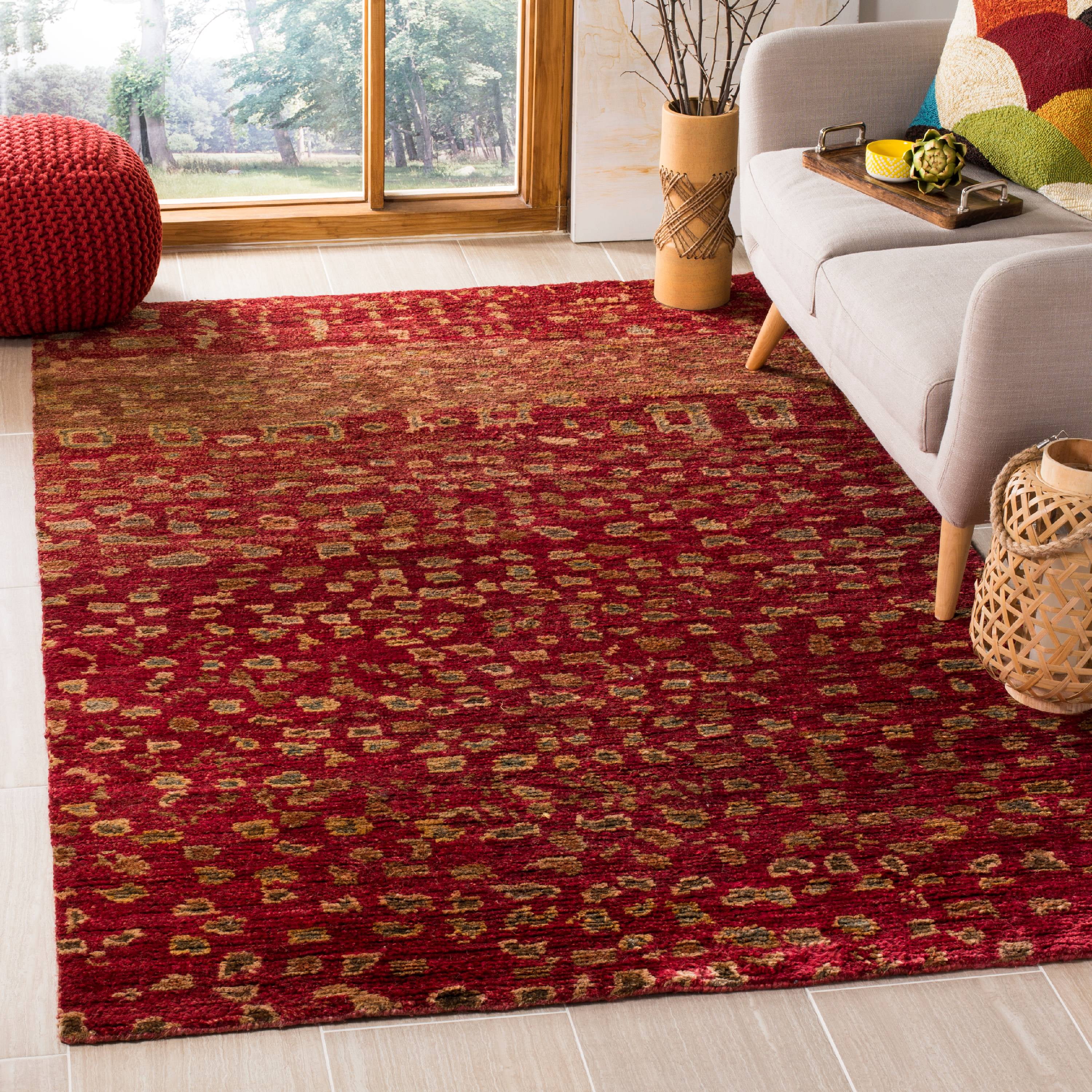 SAFAVIEH Tangier Lennard Geometric Area Rug, Red/Multi, 8' x 10'