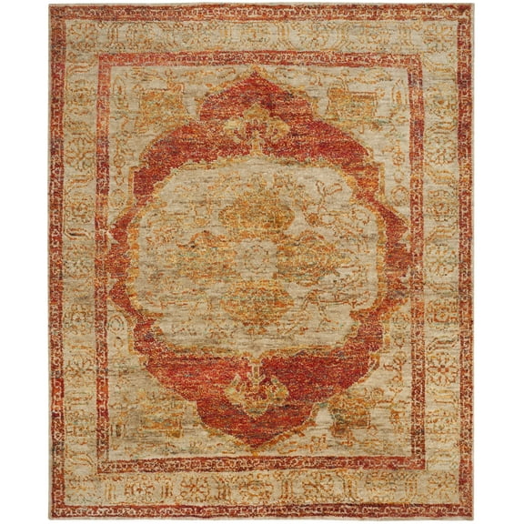 SAFAVIEH Tangier Patton Distressed Area Rug, Red Orange/Beige, 8' x 10'