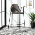 thumbnail image 1 of SAFAVIEH Tanner Mid-Century Barstool w/ Footrest and Armrest, Ash, 1 of 13