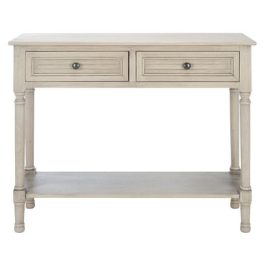SAFAVIEH Tate 2-Drawer Console Table, White/Beige