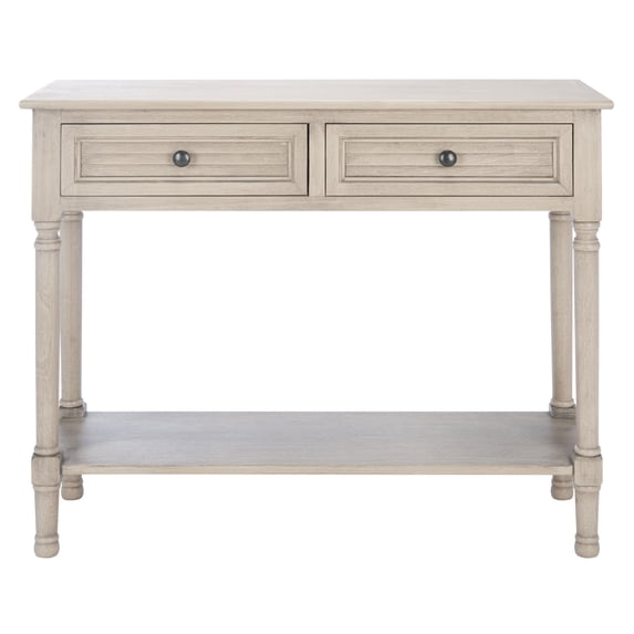 SAFAVIEH Tate 2-Drawer Console Table, White/Beige