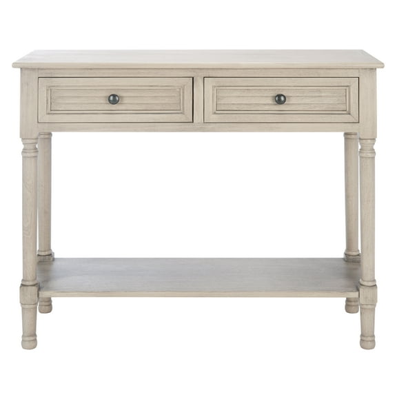 SAFAVIEH Tate 2-Drawer Console Table, White/Beige