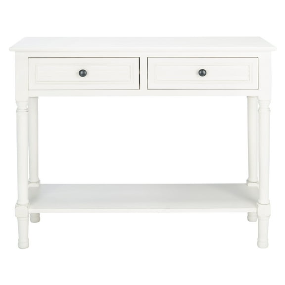SAFAVIEH Tate 2-Drawer Rectangle Console Table, White