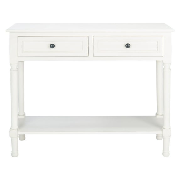 SAFAVIEH Tate 2-Drawer Rectangle Console Table, White