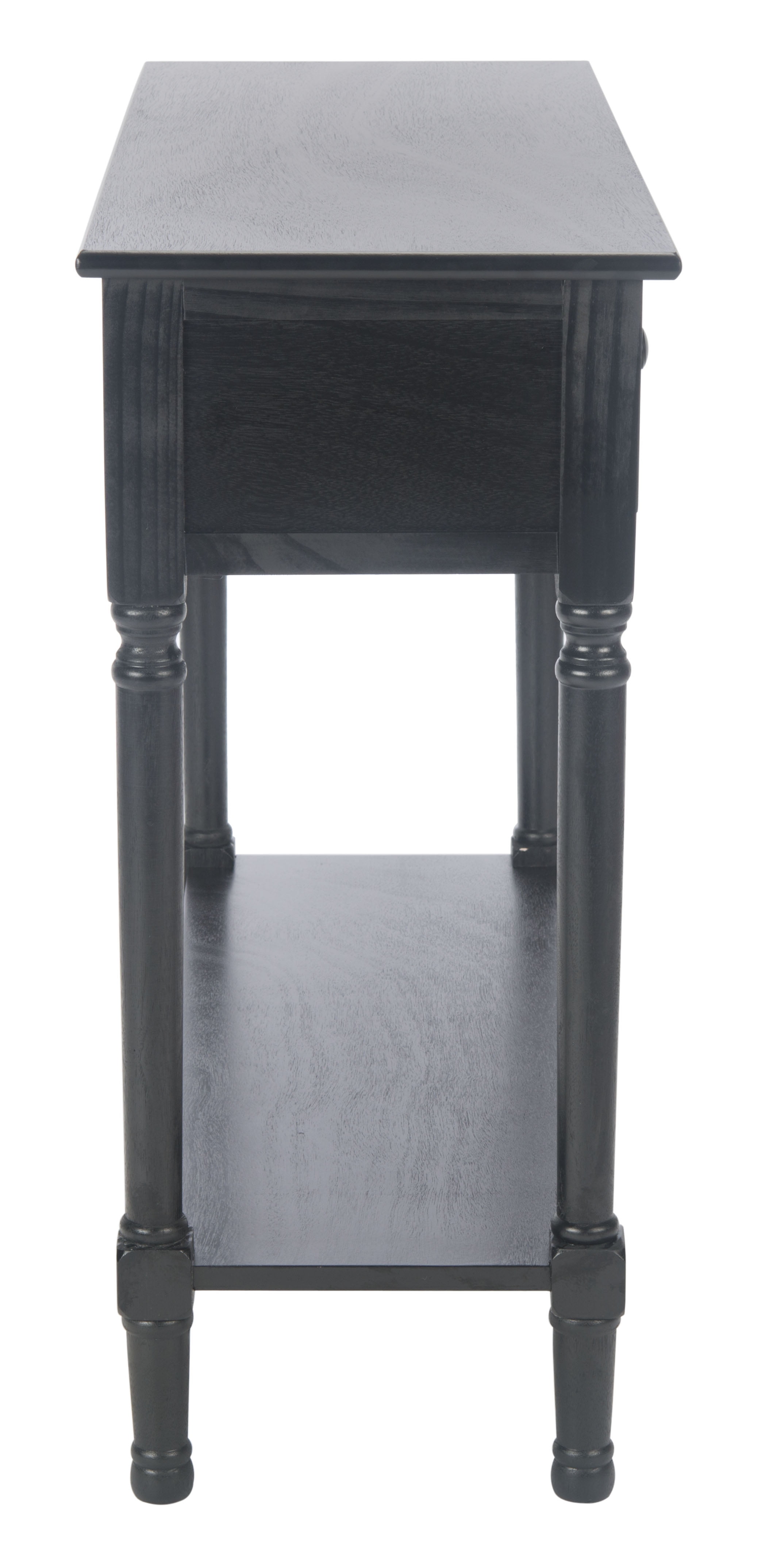 Tate Amish Black Wood 40" Console Table with Storage