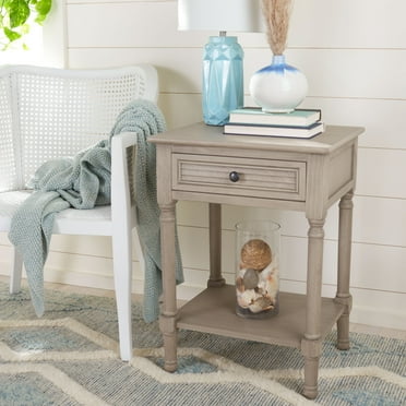 SAFAVIEH Tate Striped 1 Drawer Accent Table, Grieve