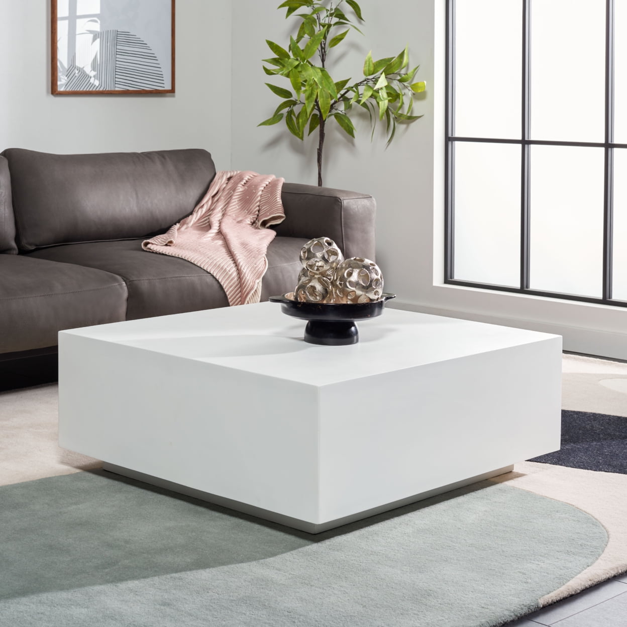 SAFAVIEH Tatum Square Coffee Table White