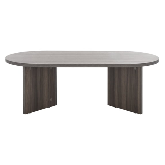 SAFAVIEH Tayson Glam Oval Melamine Coffee Table, Slate Grey