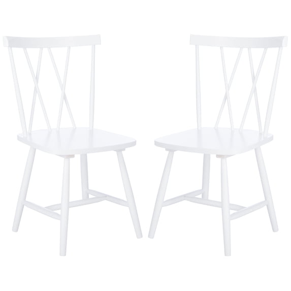 SAFAVIEH Tayten Classic Wood Solid Dining Bistro Chair, White (Set of 2)