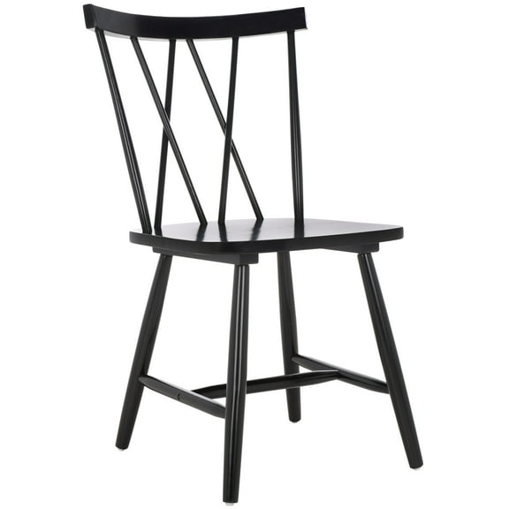 SAFAVIEH Tayten Contemporary Spindle Back Dining Chair, Black (20.9 in. W x 19.7 in. D x 34.1 in. H)
