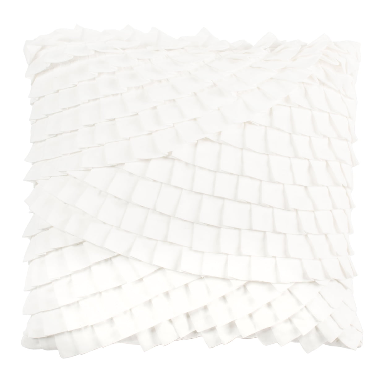 Teagen White Ruffled 18" Square Decorative Pillow