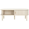 thumbnail image 1 of SAFAVIEH Tealla Modern 2 Door Wood Coffee Table, Bleached White/Gold, 1 of 10