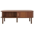 thumbnail image 1 of SAFAVIEH Tealla Modern 2 Door Wood Coffee Table, Walnut/Gold, 1 of 12