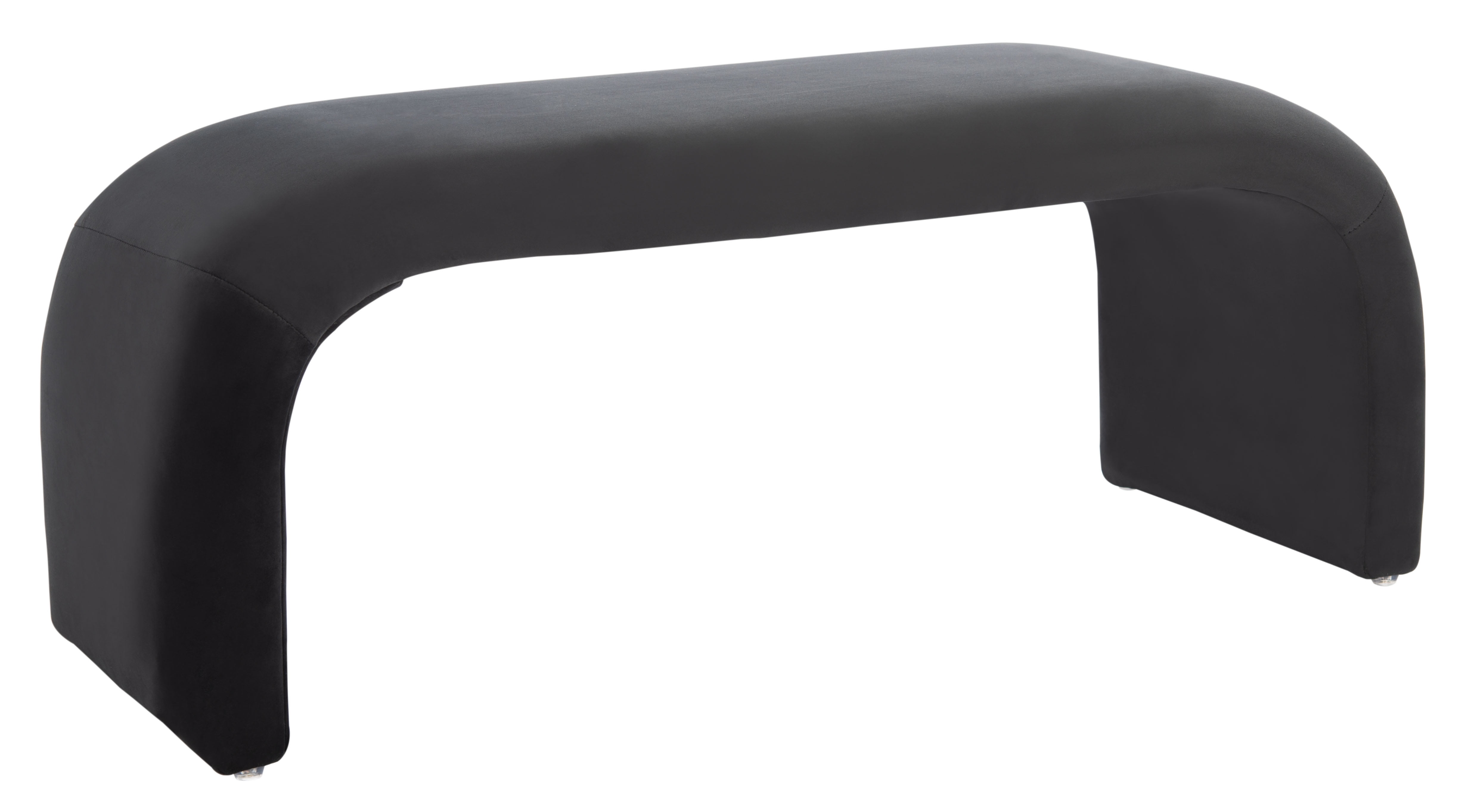 Tenko Black Velvet Modern Glam Bedroom Bench