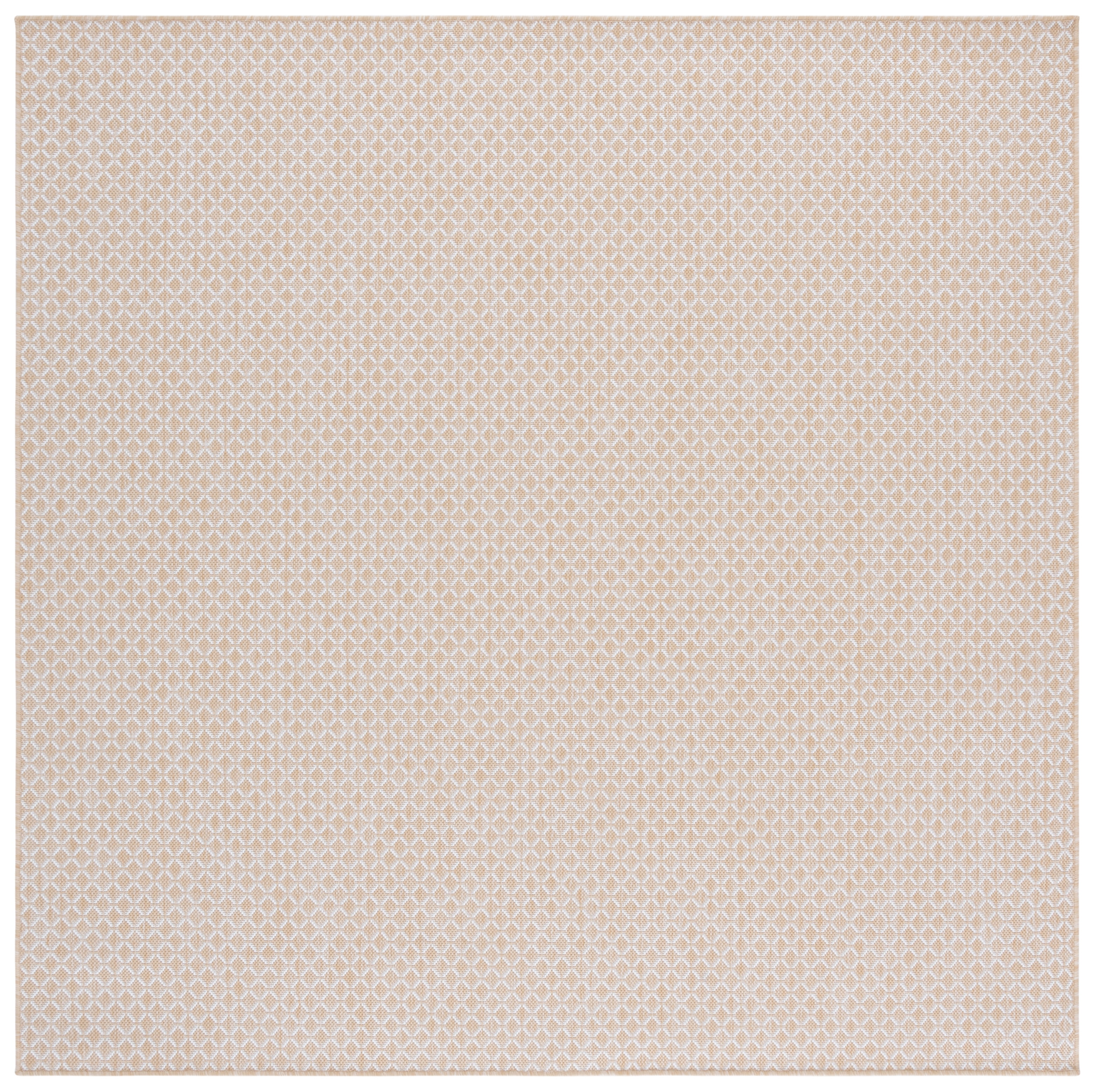 SAFAVIEH Terrace Bayon Geometric Indoor/Outdoor Area Rug, Beige/Ivory, 6'7" x 6'7" Square