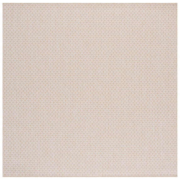 SAFAVIEH Terrace Bayon Geometric Indoor/Outdoor Area Rug, Beige/Ivory, 6'7" x 6'7" Square
