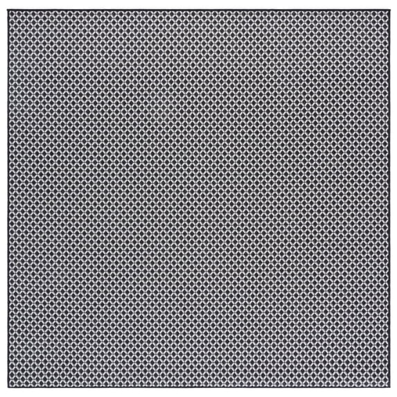SAFAVIEH Terrace Bayon Geometric Indoor/Outdoor Area Rug, Black/White, 6'7" x 6'7" Square