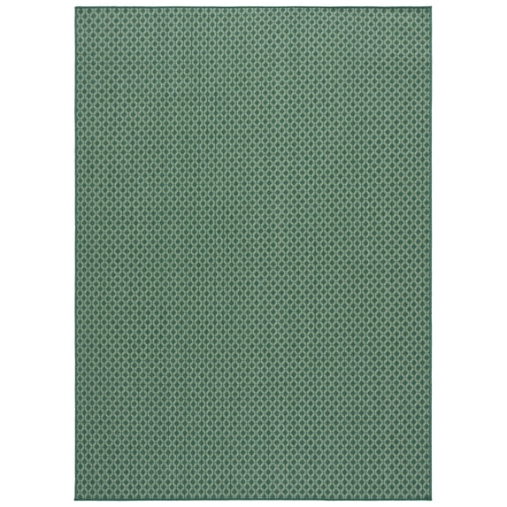 SAFAVIEH Terrace Bayon Geometric Indoor/Outdoor Area Rug, Dark Green/Light Green, 5'3" x 7'6"