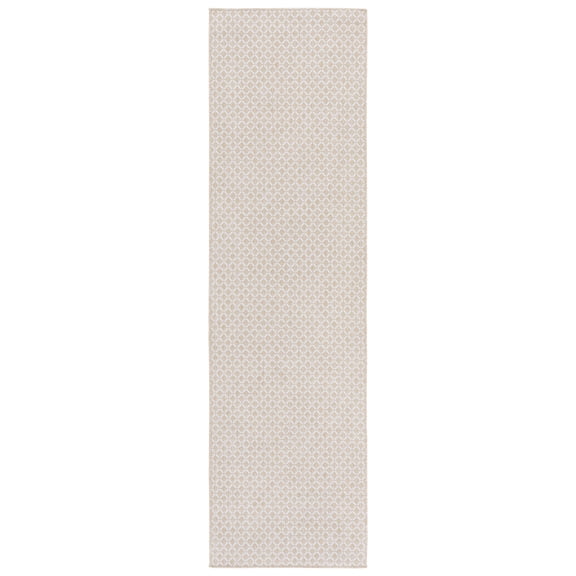 SAFAVIEH Terrace Bayon Geometric Indoor/Outdoor Runner Rug, Beige/Ivory, 2'3" x 8'