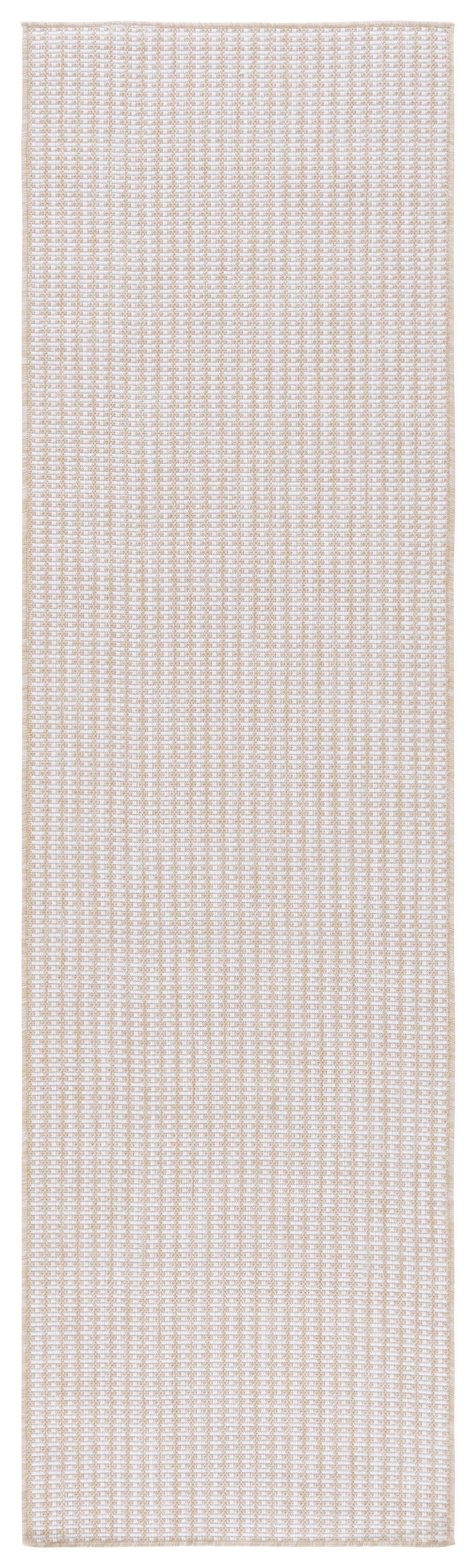 SAFAVIEH Terrace Eadaoin Geometric Indoor/Outdoor Runner Rug, Beige/Ivory, 2'3" x 8'