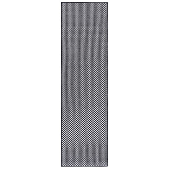 SAFAVIEH Terrace Gina Geometric Indoor/Outdoor Runner Rug, Black/White, 2'3" x 8'