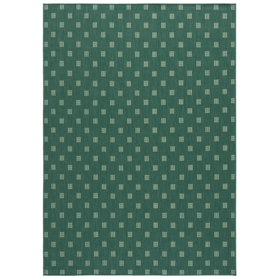SAFAVIEH Terrace Kelleh Geometric Indoor/Outdoor Area Rug, Dark Green/Light Green, 4' x 6'