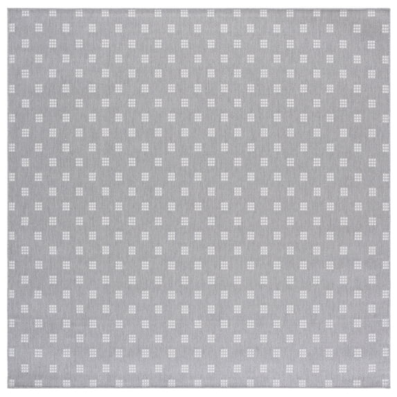SAFAVIEH Terrace Kelleh Geometric Indoor/Outdoor Area Rug, Grey/Ivory, 6'7" x 6'7" Square