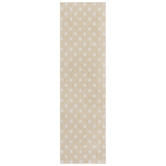 SAFAVIEH Terrace Kelleh Geometric Indoor/Outdoor Runner Rug, Beige/Ivory, 2'3" x 8'