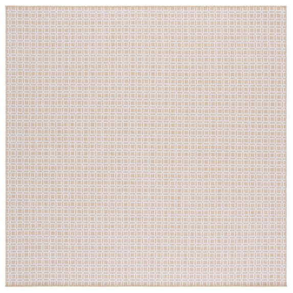 SAFAVIEH Terrace Wight Geometric Indoor/Outdoor Area Rug, Beige/Ivory, 6'7" x 6'7" Square