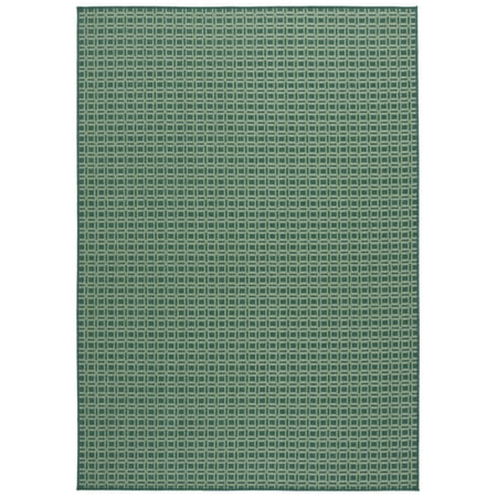 SAFAVIEH Terrace Wight Geometric Indoor/Outdoor Area Rug, Dark Green/Light Green, 8' x 10'